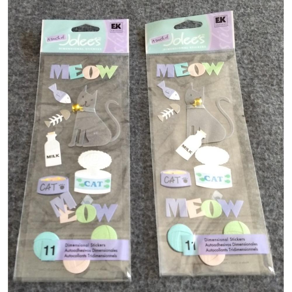 Jolee's‎ Boutique Scrapbooking Dimensional Stickers Black Cat Meow Set of 2
